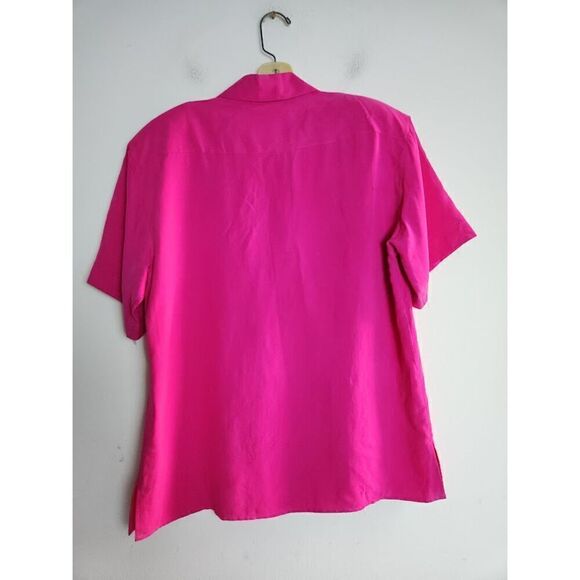 Peter Martin Collection Vtg Women Pink Button Down 100% Silk Blouse size Medium - Picture 6 of 6